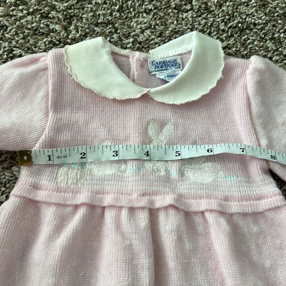 Vintage Carriage Boutique Bunny Pink Baby Girl Sweater Dress - Picture 6 of 12